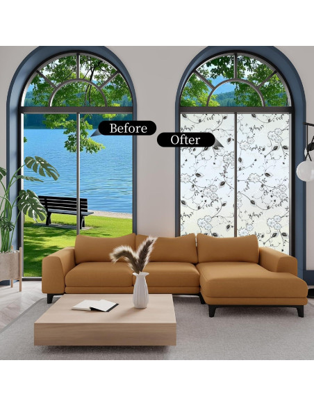 Película de Ventana Privada Bloss 30x200 cm Floral Esmerilada Película de Ventana Privada Bloss 30x200 cm Floral Esmerilada