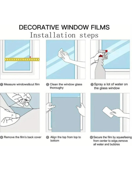 Película Decorativa de Privacidad Ohhvvow 44.5x199.8cm Flor Película Decorativa de Privacidad Ohhvvow 44.5x199.8cm Flor