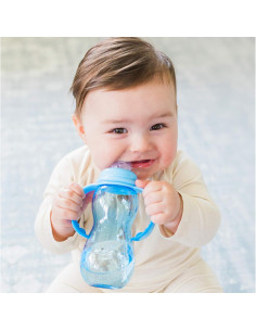 Botella Nuby Crece Conmigo 10 Oz (295 ml) Azul Sin Derrames 2