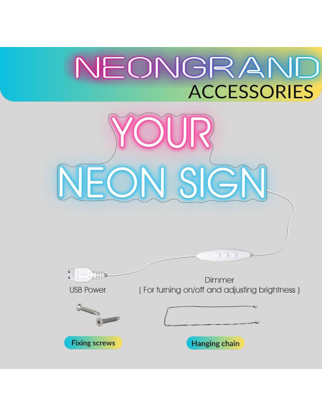 Luz de Neón LED NEONGRAND 16x27 cm Rosa y Azul para Bar