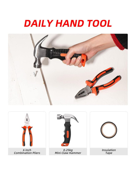 Juego de Herramientas DIFFLIFE 14 Piezas para Hogar y Auto