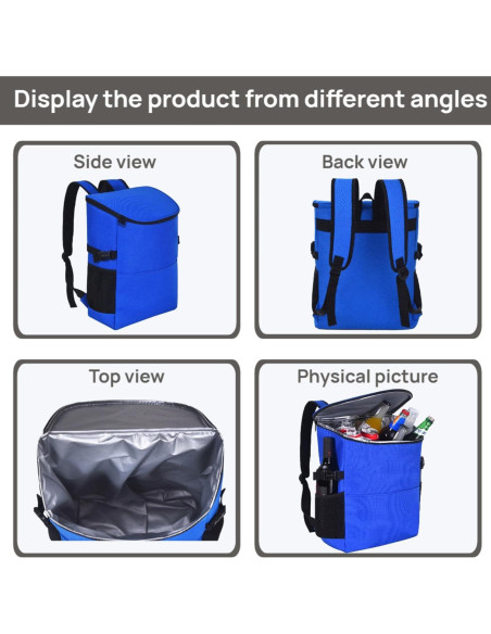 Mochila Cooler Aislada XINFULLWOL 21L Azul Gemstone Plegable