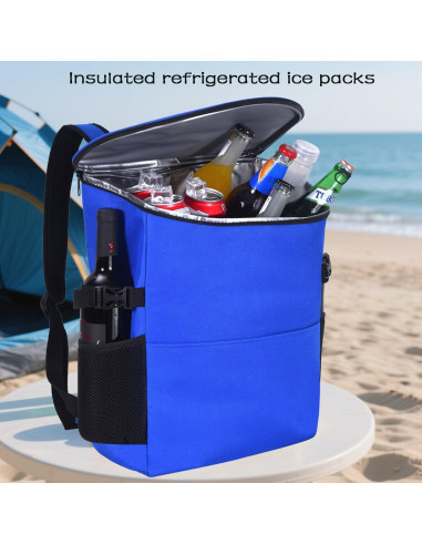 Mochila Cooler Aislada XINFULLWOL 21L Azul Gemstone Plegable