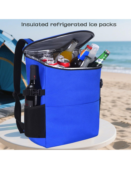 Mochila Cooler Aislada XINFULLWOL 21L Azul Gemstone Plegable