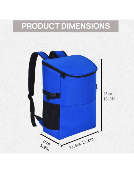 Mochila Cooler Aislada XINFULLWOL 21L Azul Gemstone Plegable