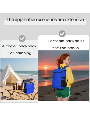 Mochila Cooler Aislada XINFULLWOL 21L Azul Gemstone Plegable