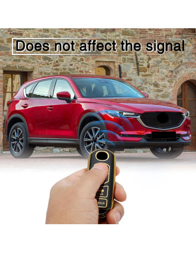 Cubierta de Llave TOMALL para Mazda 3 6 CX-3 4 Botones Negro