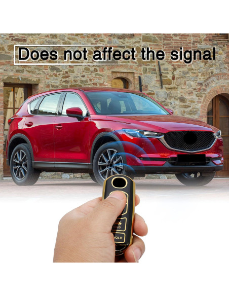 Cubierta de Llave TOMALL para Mazda 3 6 CX-3 4 Botones Negro