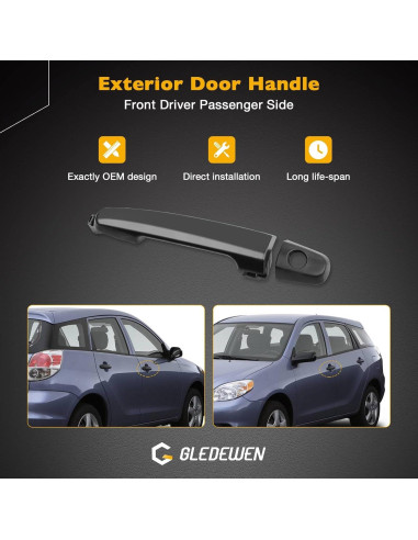 Mango de Puerta Delantero Izquierdo Gledewen para Toyota