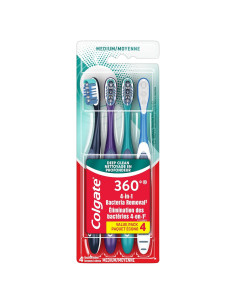 Cepillo de dientes Colgate 360 Limpieza Completa - Paquete de 4