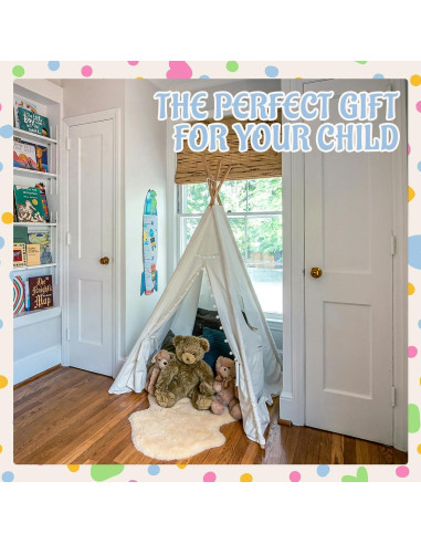 Tienda Teepee para Niños 4 PCS Jamceoceo Lavable 119 cm