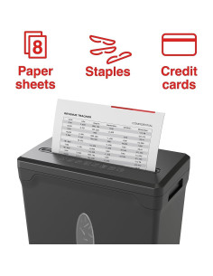 Destructora de papel Staples SPL-OXC8A, corte cruzado 8 hojas, 13.6L 2