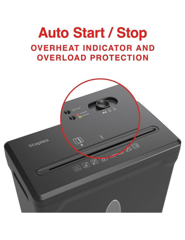 Destructora de papel Staples SPL-OXC8A, corte cruzado 8 hojas, 13.6L