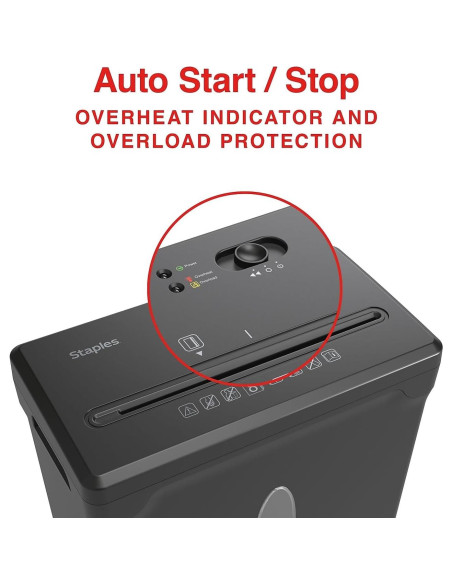 Destructora de papel Staples SPL-OXC8A, corte cruzado 8 hojas, 13.6L Destructora de papel Staples SPL-OXC8A, corte cruzado 8 hojas, 13.6L