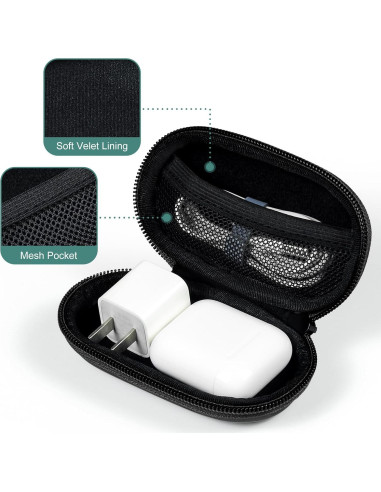 Estuche de Almacenamiento EVA para Auriculares Negro 12x6.5x4cm