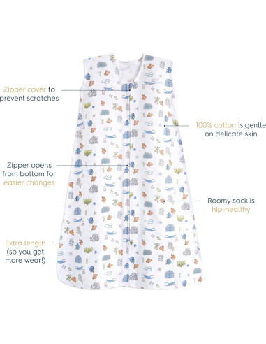 Saco de Dormir HALO SleepSack Algodón Mediano Coral 6-12 Meses