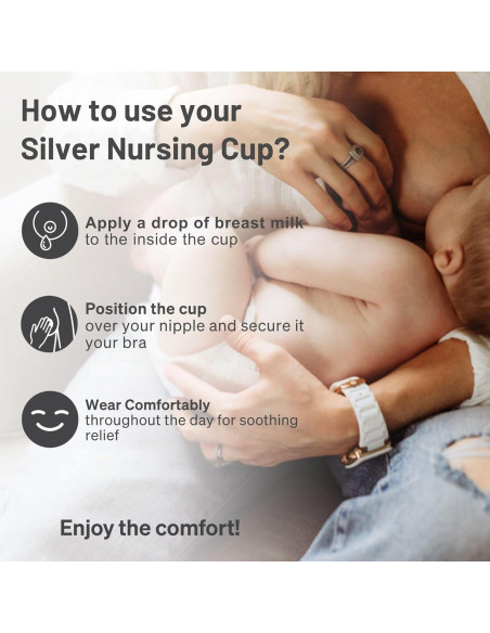 Copas de Lactancia de Plata LoveNoobs XL - Protectores de Pezón