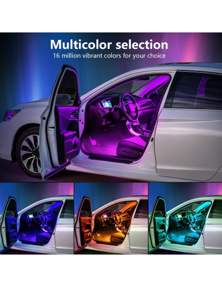Luces LED RGB FCPVHOY para Interior de Coche con APP 5V