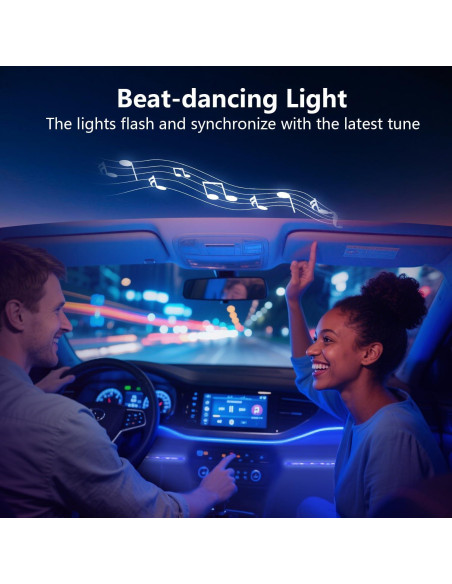 Luces LED RGB FCPVHOY para Interior de Coche con APP 5V