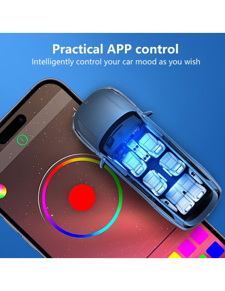 Luces LED RGB FCPVHOY para Interior de Coche con APP 5V