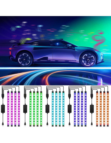 Luces LED RGB FCPVHOY para Interior de Coche con APP 5V
