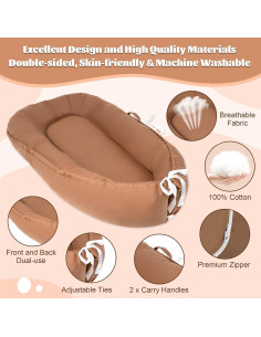 Cojín para Bebé de Algodón Orgánico Marrón 1.46 kg 2