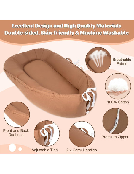 Cojín para Bebé de Algodón Orgánico Marrón 1.46 kg