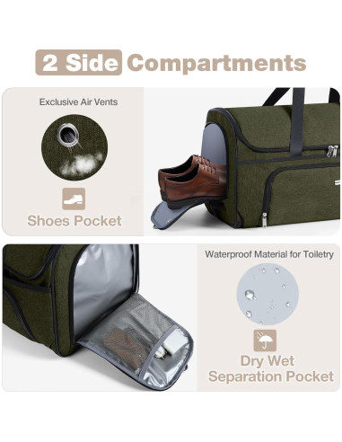 Bolsa de Ropa con Ruedas BP-684014 Verde Militar Mediana