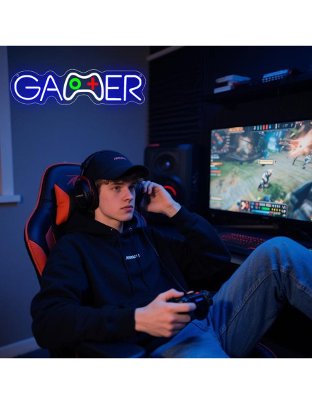 Luz de Neón Gamer LED BEISKAFNVSZ 39x10 cm USB Decorativa