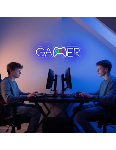 Luz de Neón Gamer LED BEISKAFNVSZ 39x10 cm USB Decorativa