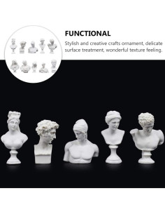 Estatuas de Busto Griego ARTIBETTER 10 Piezas Resina 7x4x3.5cm 2