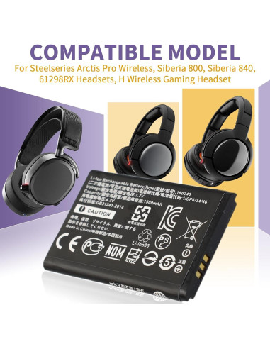 Batería de Reemplazo Steelseries Arctis Pro 160240 - 1500mAh