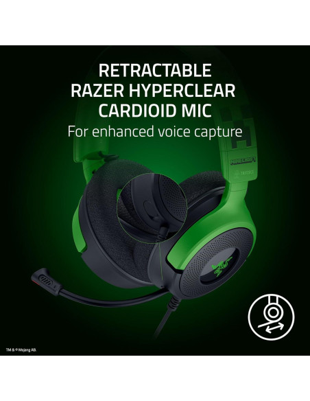 Auriculares Razer Kraken V4 X Edición Minecraft USB 40mm
