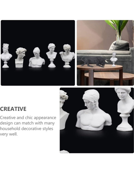 Estatuas de Busto Griego ARTIBETTER 10 Piezas Resina 7x4x3.5cm