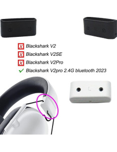 Cierre de Hebilla para Diadema Razer Blackshark V2pro 2023 Blanco 2