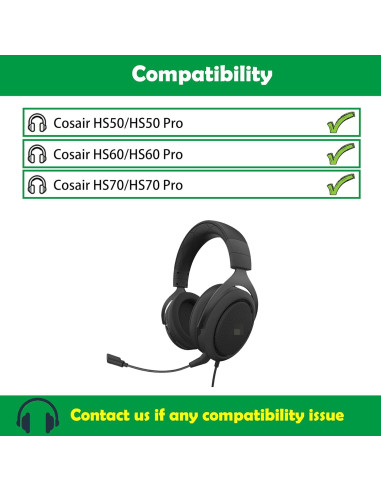 Almohadillas de Reemplazo Corsair HS50/HS60/HS70 con Gel Refrigerante