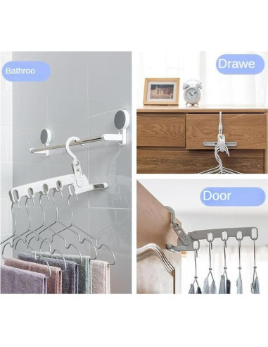 Perchero Plegable Portátil Plogmill Gris 25.4x10.16 cm