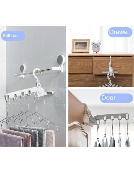 Perchero Plegable Portátil Plogmill Gris 25.4x10.16 cm