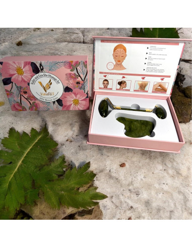 Conjunto Gua Sha y Rodillo de Jade VIVIDUS - Cuidado Facial