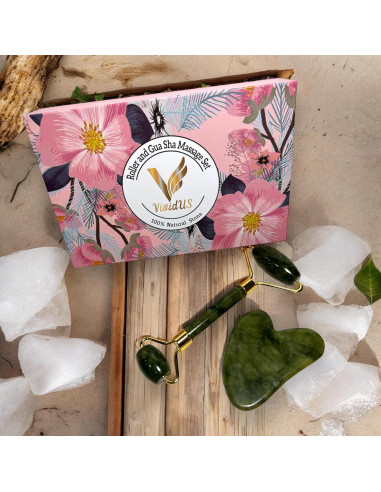Conjunto Gua Sha y Rodillo de Jade VIVIDUS - Cuidado Facial