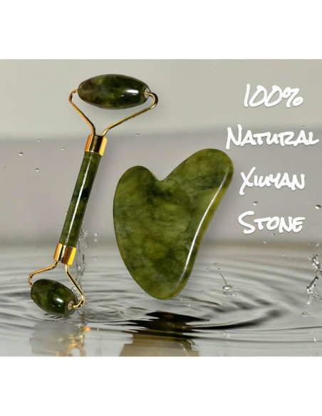 Conjunto Gua Sha y Rodillo de Jade VIVIDUS - Cuidado Facial