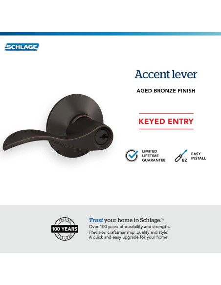 Cerradura de Entrada Schlage F51A Acc 716 Bronce Envejecido 8 Unidades