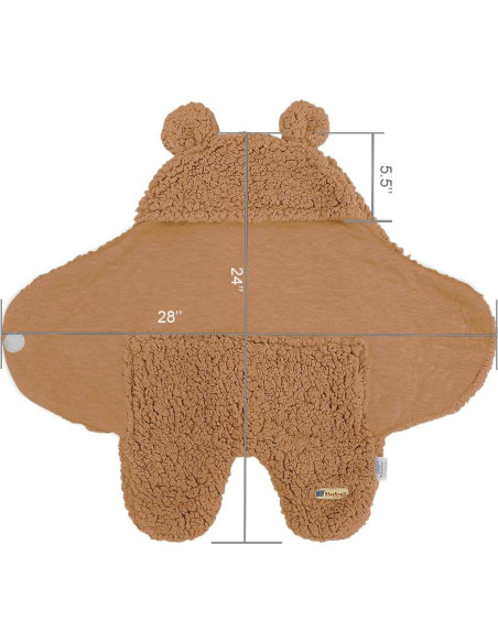 Manta de Recepción para Bebés BlueSnail 61x30cm Marrón