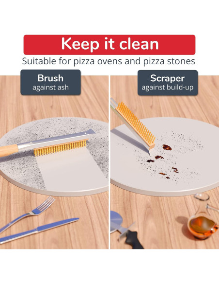 Cepillo para horno de pizza Senwosa 55.88 cm con raspador