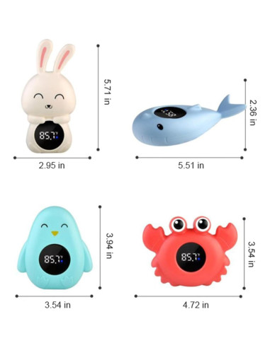 Termómetro de Baño Digital HEVOY Conejo Rosa para Bebés