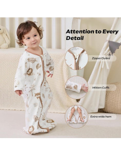 Saco de Sueño JELLYMONI 100% Algodón 0-6 Meses Paquete de 2 2