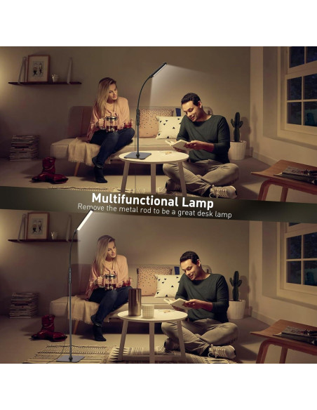 Lámpara de Pie LED Mojimdo FLD734-BK con Control Táctil 3 Colores