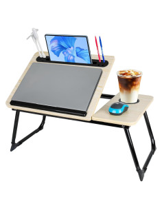 Escritorio de Cama Ajustable CSYY con USB y Soporte para Taza