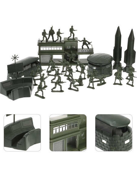 Modelo de Soldado Miniatura 56 Piezas NUOBESTY Verde