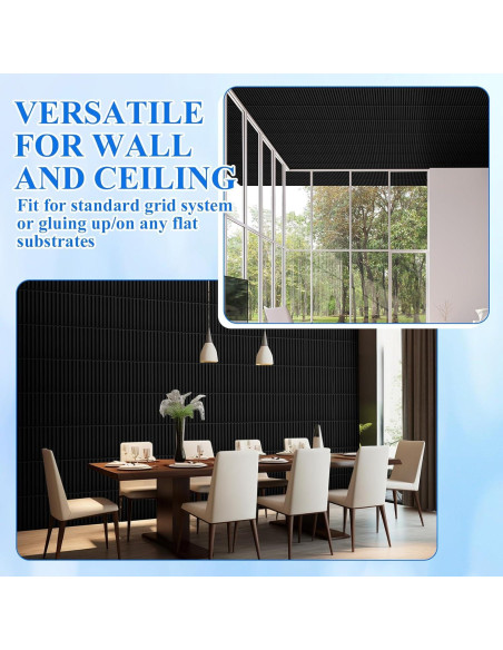 Paneles de Pared 3D Nuanchu 32 Pcs PVC 30x30 cm Negro